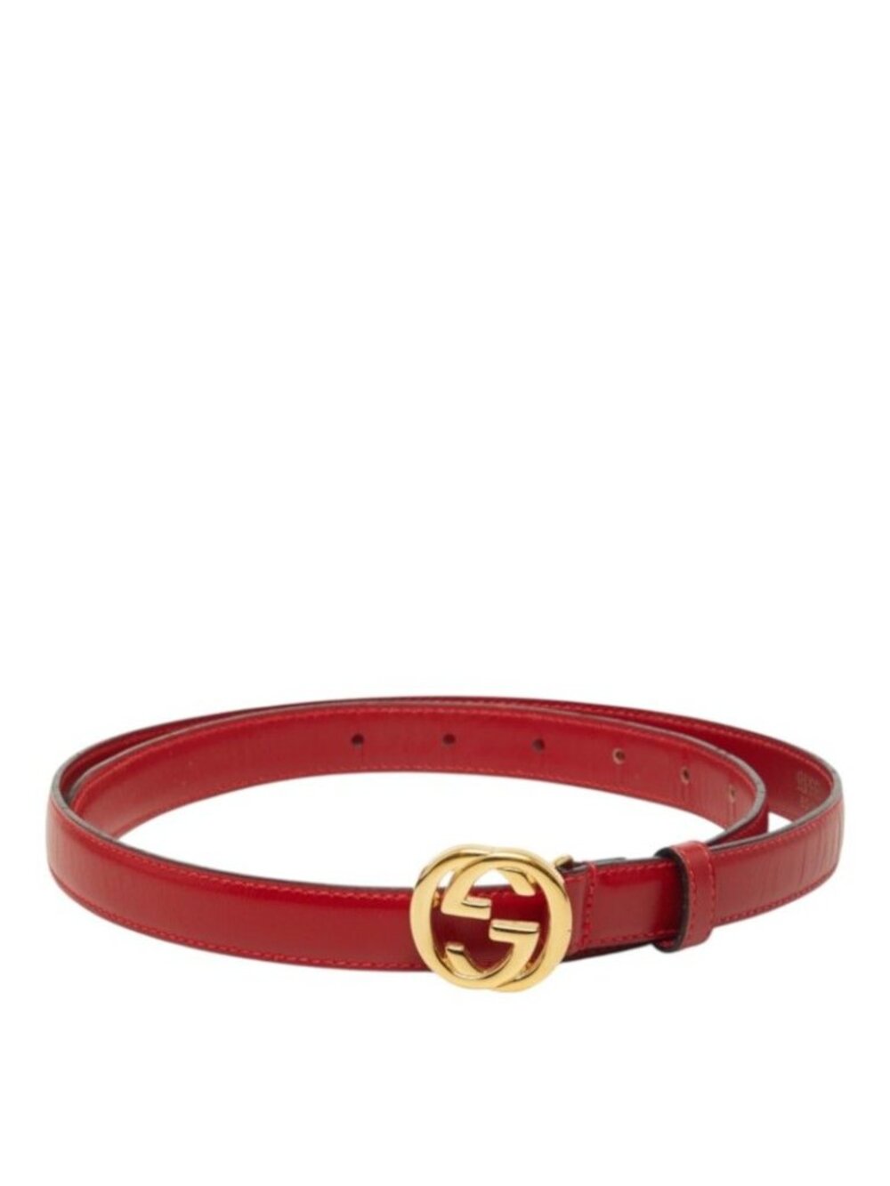 Gucci Interlocking G Belt 85/34 Red Leather